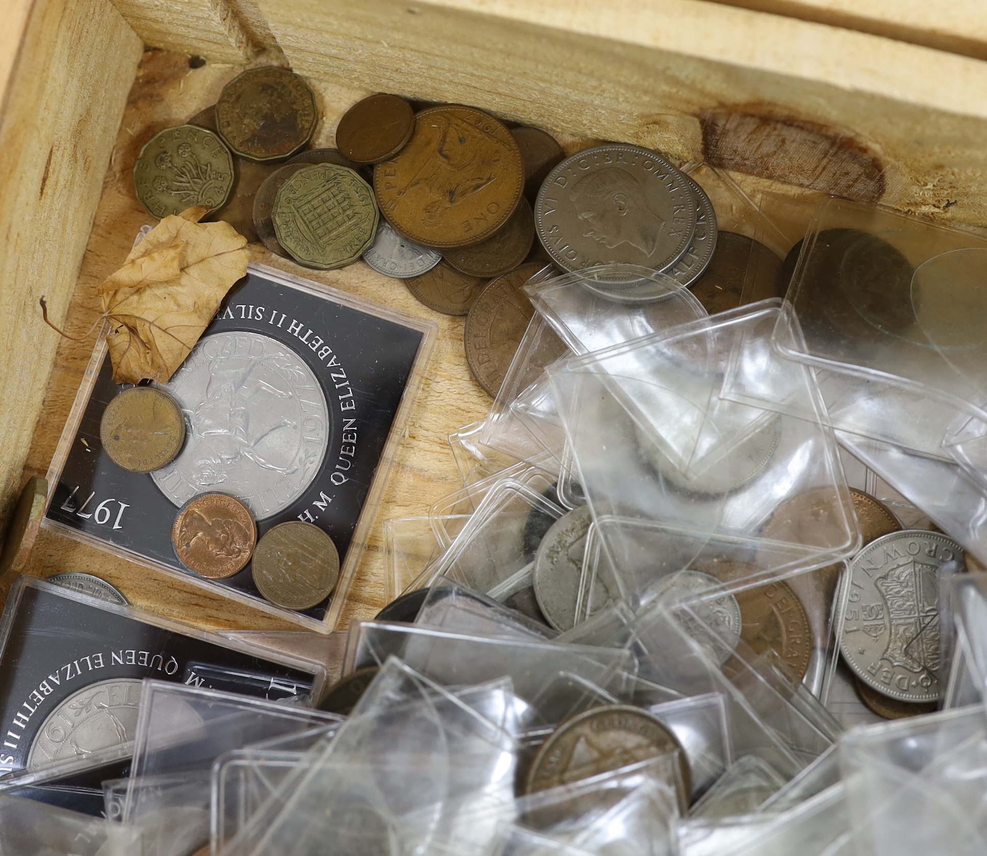 British coins, George VI to QEII including commemorative crowns, decimal coins sets, etc.